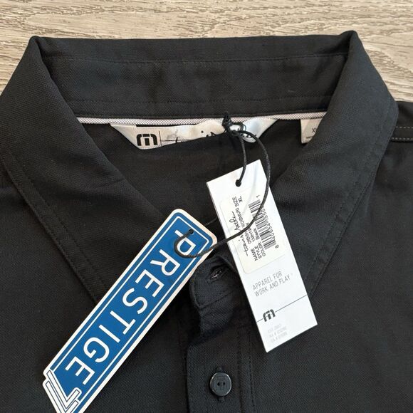 Travis Mathew Golf Polo Mens XL Prestige 77 Crenshaw Black Casual NWT Preppy - Picture 3 of 6